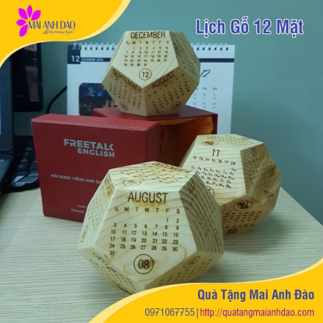 LỊCH GỖ 12 MẶT