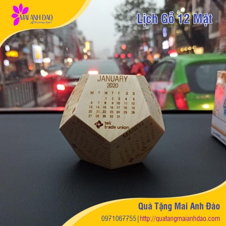 LỊCH GỖ 12 MẶT
