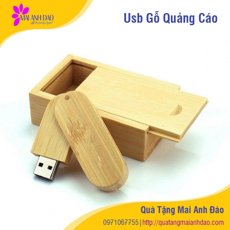 Usb Gỗ Khắc Logo Quảng cáo
