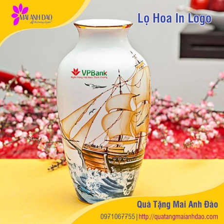 Lọ Hoa In Logo Quảng Cáo