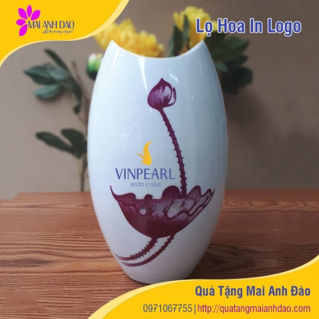 Lọ Hoa In Logo Quảng Cáo